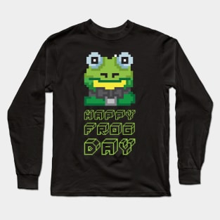 Happy Frog Day Pixel Game Gift Long Sleeve T-Shirt